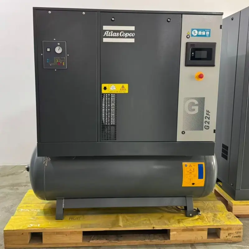 Atlas Copco G22FF 22kW 30HP oljeinjisert roterende skrueluftkompressor for industriell produksjon