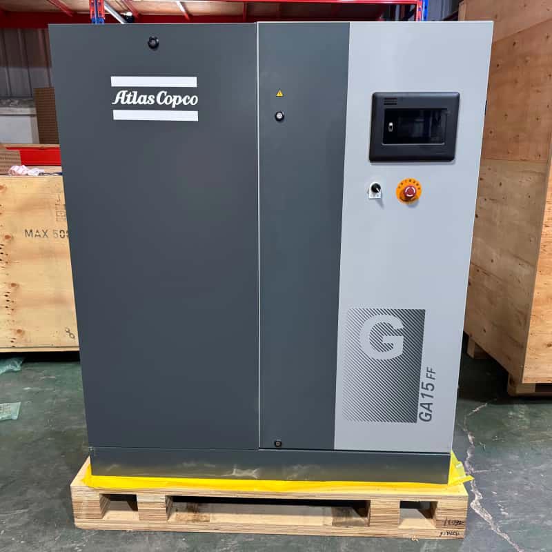 Atlas Copco GA15 FF 15kW oljeinjisert roterende skrueluftkompressor integrert tørketrommel 7,5 13Bar