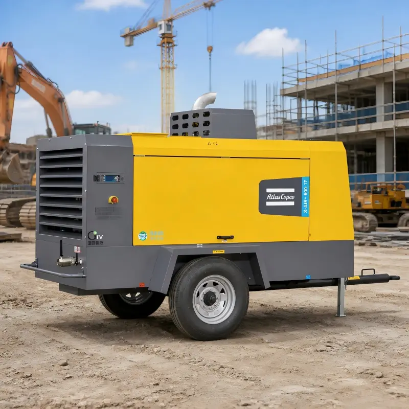 Atlas Copco X-Air+600-17 bærbar dieselkompressor 154kW ekte