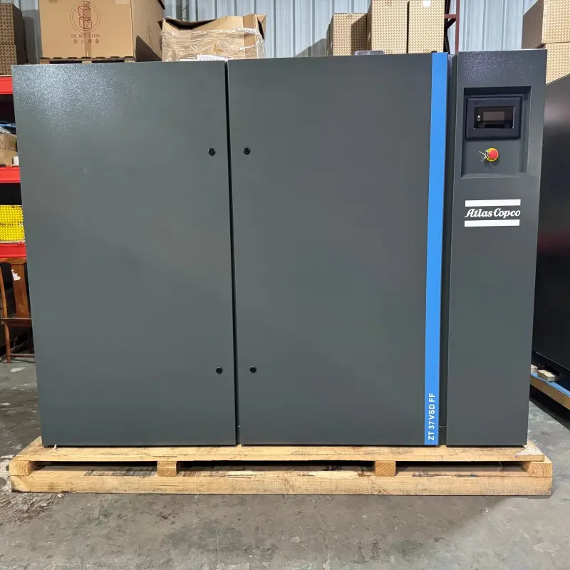 Atlas Copco ZT 37 VSD FF Oljefri skruekompressor 37KW 50HK Tørketrommel Klasse 0 Ekte